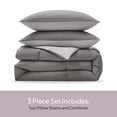 thumbnail image 4 of Virtu Comforter Sets, All Season Lightweight Reversible Queen Comforter Set, 3-Pc Bedding Sets, Grey/Light Grey, 4 of 8