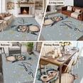 thumbnail image 5 of 8'x10' Area Rugs, Blue Penguins Christmas Indoor Outdoor Area Rug for Living Room Bedroom, Xmas Winter Snowflake Let Snow Washable Bathroom Rugs Kitchen Floor Carpet Mats Home Decor Aesthetic, 5 of 8