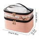 thumbnail image 3 of Fiudx Bolsa de Cosméticos de Doble Capa, Color Sólido, Transparente, Lavable, Portátil, de Moda, para Viajes, Bolsa de Almacenamiento Portátil de Gran Capacidad., 3 of 4