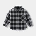 thumbnail image 2 of zbxnLI Toddler Boys Girls Long Sleeve Shirts Button down Plaid Cotton Shirts Casual Dress Shirts Fall Winter, 2 of 3