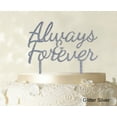 thumbnail image 1 of Printtoo Always & Forever Custom Wedding Cake Topper Personalized Glitter Silver Cake Topper Color Option Available 6-7 Inches Wide, 1 of 1