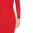 thumbnail image 5 of White Mark Women's Long Sleeve Rib Midi Sweater Dress, 5 of 6