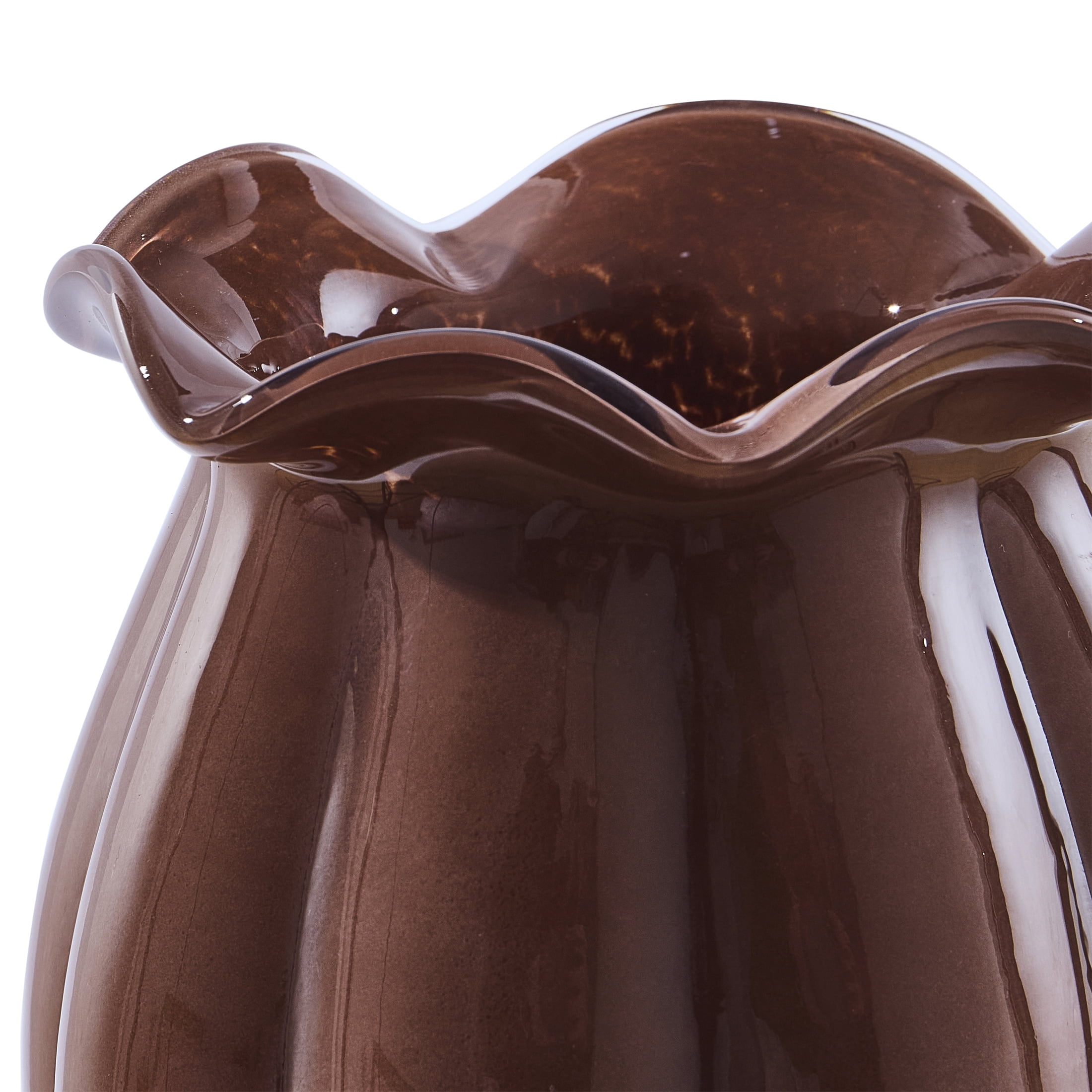 Home Decor Collection 9" Brown Milky Glass Vase