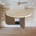 thumbnail image 2 of Round Travertine Texture Coffee Table, 28 inch Stone Coffee Table, Modern Design, Durable, Minimalist, 2 of 8