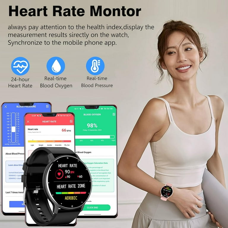 Smart Watch for LG V60 ThinQ Fitness Tracker Watches for Men Women IP67 Waterproof HD Touch Screen Smartwatch with Sleep Heart Rate Monitor
