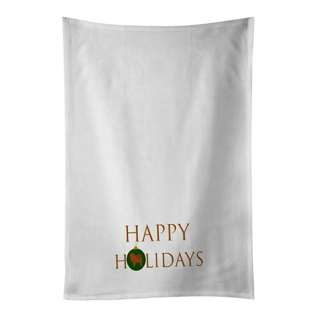 

Chow Chow Happy Holidays White Kitchen Towel Set of 2 19 in x 28 in
