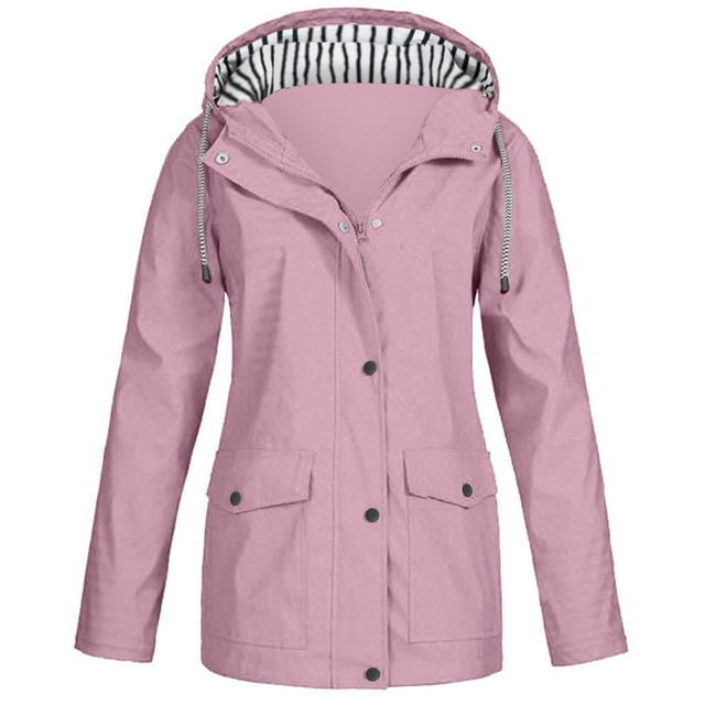 Baberdicy Manteau Imperméable de Protection Solaire pour Femme, Manteau de Pluie de Randonnée pour Sports de Plein Air, Coquille Imperméable et anti-UV, Manteau de Randonnée de Plein Air, Coupe-Vent anti-UV Rouge Melon D\'eau L