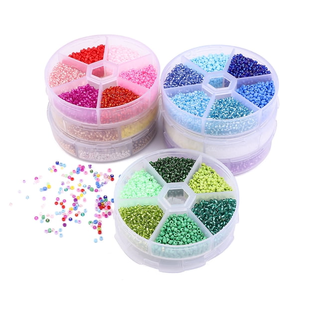 Cuentas de mijo de vidrio de Color sólido DIY, conjunto de cuentas de pintura de combinación de 6 colores, accesorios de joyería DIY Sincero Hogar