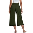 thumbnail image 5 of Women with Pockets Loose Fit Wide Leg Yoga Pants for Flowy Capris Lightweight Casual Cropped Pants, 5 of 10