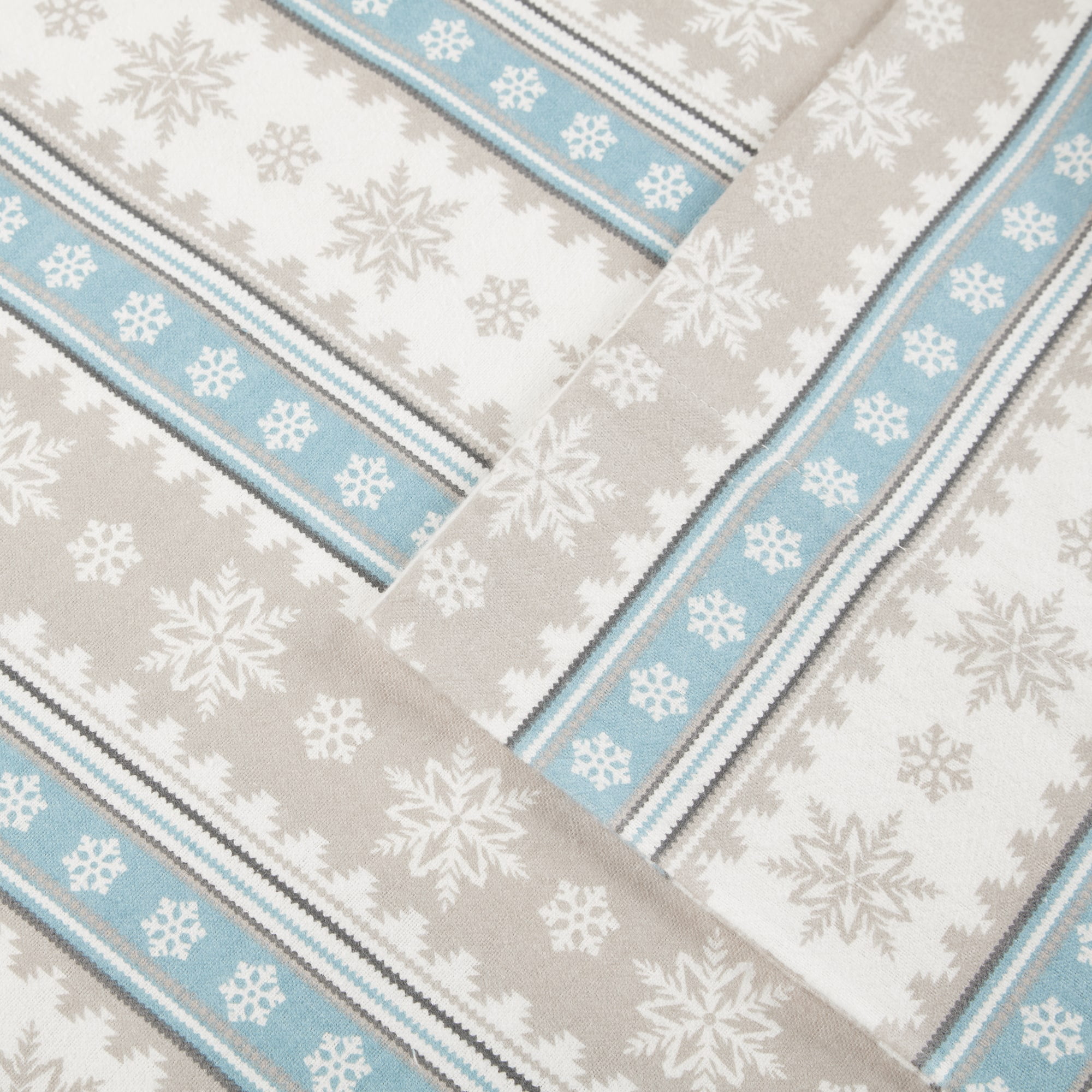 Woolrich Flannel Cotton Sheet Set, Queen, Tan Snowflake