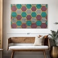 thumbnail image 3 of Elephant Stock Hexagon Geometric Pattern Wall Art - Horizontal Canvas Wall Art - Living Room Wall Decor - Abstract Canvas - Gray And Purple Decor - 51" x 34", 3 of 8