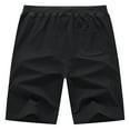 thumbnail image 3 of Tyhengta Mens Shorts Casual Cotton Workout Shorts Drawstring Zipper Pockets Elastic Waist Black 36, 3 of 10