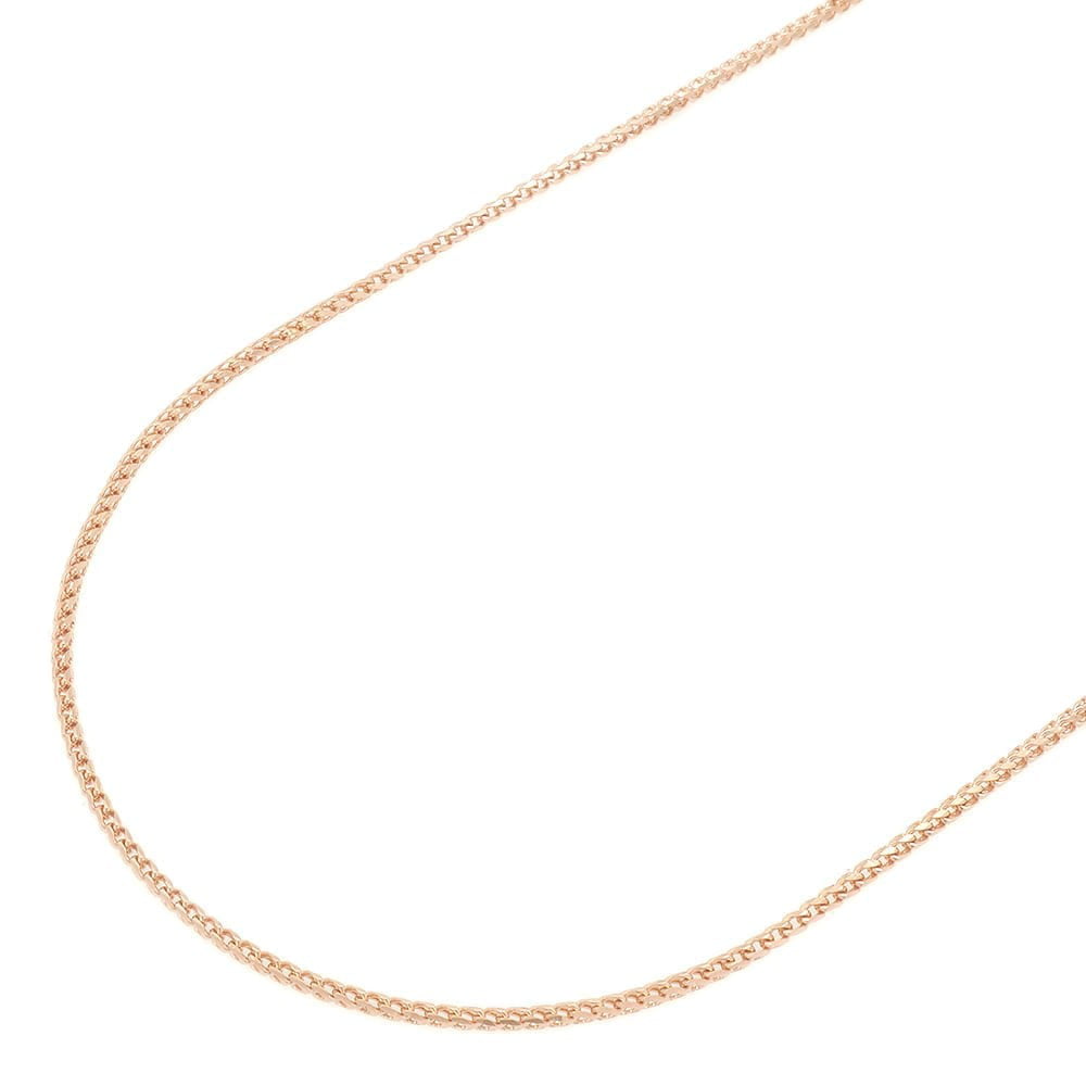 14K Solid White Gold Franco Necklace Chain 1.2mm 16-20 Inches Women Men 