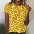 thumbnail image 1 of Fiudx Tops para Mujer Camiseta Informal de Manga Corta con Cuello Redondo y Estampado a La Moda para Mujer, 1 of 4