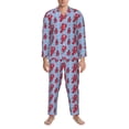 thumbnail image 3 of Pofeuu Cartoon Lobsters 2 Print Men's Long Sleeve Pajama Set Pijamas Para Hombres Pijamas Para Hombres Mens Pajamas Set-Large, 3 of 7