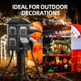 thumbnail image 4 of TiFFCOFiO Barre d'Alimentation Extérieure Résistante aux Intempéries, Rallonge de 25 Pi avec Piquet, 6 Prises au Sol pour Décorations de Cour de Noël et Gonflables, 15 A/1, 4 of 7