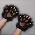thumbnail image 4 of Long Fur Wolf Paws Gloves 1 Pair Animal Roleplay Furry Accessory Puppy Paws, 4 of 5