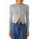 thumbnail image 2 of Blusas de Larga para Mujer, Cárdigan Ligero de Otoño, Camisetas para Salir, Blusas Acanaladas con Botones, Lindas y A Gris S, 2 of 10