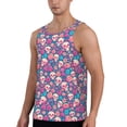 thumbnail image 2 of Fuzoiu colorful Skull flower Print Men's Workout Tank Tops,Sleeveless Gym Shirt Quick Dry,Fitness Bodybuilding T-Shirt,Muscle Athletic Workout Tee-4X-Large, 2 of 7