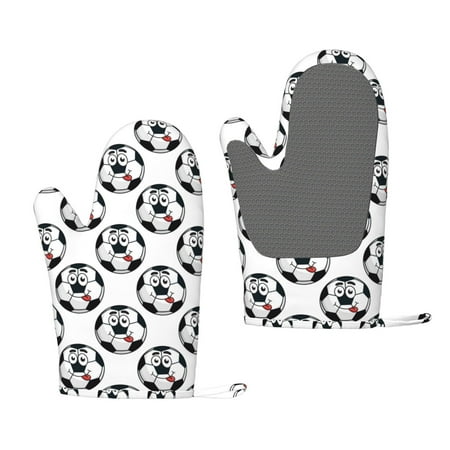 

Lukts Happy Football for Silicone Anti-Scalding Gloves Kitchen Lanyard Gloves for Grilling Baking Cooking