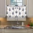 thumbnail image 2 of Yayeee Kitchen Curtains Tier Pair Light Filtering 27"x36" Rod Pocket Short Cafe Window Panel, Black Cat Paw, 2 of 7