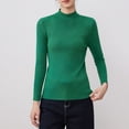 thumbnail image 7 of shoper Neck Tops for Women Long Sleeve Knit Slim Fit Ribbed Fall Sweaters Elegant Winter Trendy Warm Casual Comfy Pullover Sweater, 7 of 7