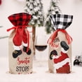 thumbnail image 1 of Bottle Bag, Red And Checkered, Elderly Chimney Climber Wine Bottle Bag, Portable, Foldable, Metal Frame, For Wedding, Champagne Bottle Bag, Gift, Outdoor Party, 1 of 8
