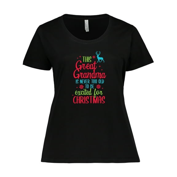 Inktastic Great Grandma is Never too Old to be Excited for Christmas Women's Plus Size T-Shirt
