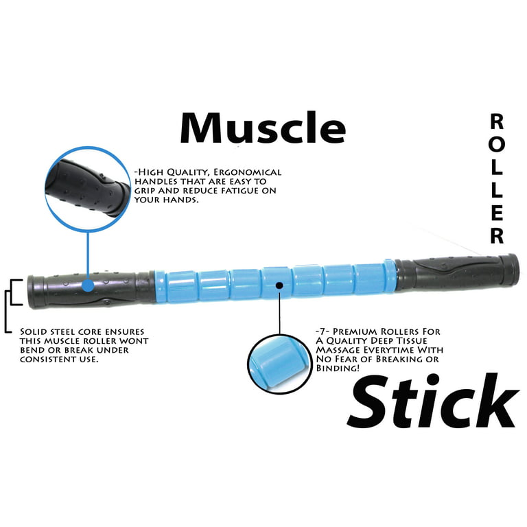  The Stick Original Body Stick Muscle Massager Designed for  Individuals with Average Body Mass, 24 Inches, White/Blue (75560) : Health  & Household