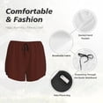 thumbnail image 5 of Disketp Brown Print Women's Shorts Workout Shorts for Athletic Gym Running Shorts with Phone Pockets Small, 5 of 8