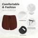 thumbnail image 4 of Balery Brown Pantalones cortos deportivos para mujer con forro y dos bolsillos, elásticos, para entrenamiento, gimnasio, yoga-X-Large, 4 of 7