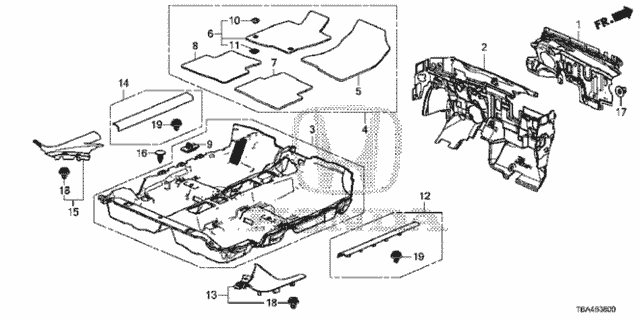 Honda Genuine 83600-SZT-A01ZB Floor Mat Set