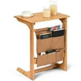 thumbnail image 1 of Gymax Bamboo Sofa Table Laptop Desk Coffee Snack End Table Bedside Table W/Storage Bag, 1 of 10