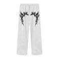 thumbnail image 5 of LIWENLI Men's Wide Leg Sweatpants Fleece Lined Baggy Pants with Open Bottom Drawstring Waist S-2XL (White,L), 5 of 7