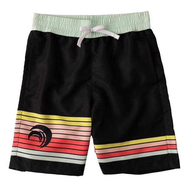 KIDPIK Boys Swim Wear, Multi Stripe Swim Trunk Bathing Suit, Size 2T