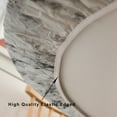 thumbnail image 4 of GFDYREE Round Vinyl Fitted Tablecloth with Flannel Backing Elastic Edge Plastic Table Cover Waterproof Table Cloth Stain-Resistant Wipeable for 45"-56" Round Table, 4 of 7