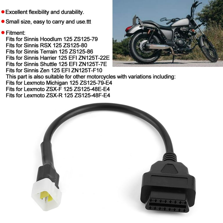 Lsaardth 6Pin OBD2 Adapter Cable - Diagnostic 6 Pin to OBD2 16-Pin Adapter  Cable Motorcycle Fault Detection Connector Fit for Sinnis