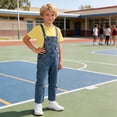 thumbnail image 6 of SDNall 3 Pack Toddler Boys and Girls Summer Outfit, Solid Color Short Sleeve Crew Neck Tee and Denim Overalls Set with Socks, Casual Everyday Play and Outdoor Clothing Set for Kids Ages 3-12 ﻿, 6 of 10