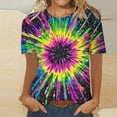thumbnail image 4 of Stamzod Oversized Tshirts for Women Short Sleeve Tie-Dye Graphic Tees Casual Summer Tops for Women Trendy 2026 Hot Pink L, 4 of 5