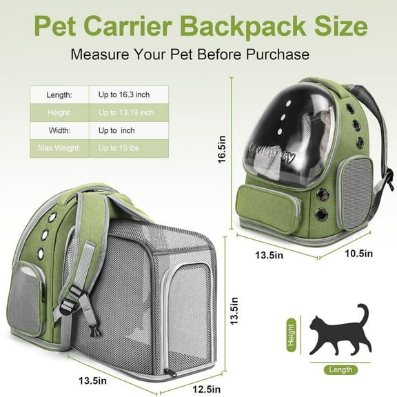 Expandable Cat Backpack,Cat Bubble Backpack Carrier for Carrying Cats, Pets and Small Dogs,Airline-Approved,Designed for Travel, Hiking, Walking,Car