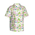 thumbnail image 2 of Uemuo Happy Easter Printed Regular Fit Short Sleeve Casual Hawaiian Shirt for Men,Aloha shirt,Tropical shirt,Floral print shirt,Vacation Beach shirt-Large, 2 of 9