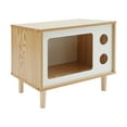 thumbnail image 5 of Cat House, Floorstanding Cat Bed Indoor, Modern TV-Shaped Cat Shelter 19.7*11.4*15.7in(Walnut, White), 5 of 23