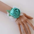 thumbnail image 5 of Bracelet Corsage de Mariée Extensible pour Mariage Bal Main Fleur - Bleu, 5 of 5