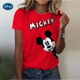 thumbnail image 1 of Women's Summer Casual T-Shirt 2023 Fashion Disney Mickey Mouse Print Short-Sleeved Pullover New Oversized Round Neck Loose Top5XL Gao Jinjia LED, 1 of 2