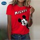 thumbnail image 1 of Women's Summer Casual T-Shirt 2023 Fashion Disney Mickey Mouse Print Short-Sleeved Pullover New Oversized Round Neck Loose Top130 Gao Jinjia LED, 1 of 2