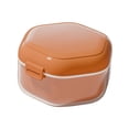 thumbnail image 3 of Estuche para remojo de dentaduras postizas, transparente, delgado, para alineadores, contenedor compacto para remojo Naranja, 3 of 9