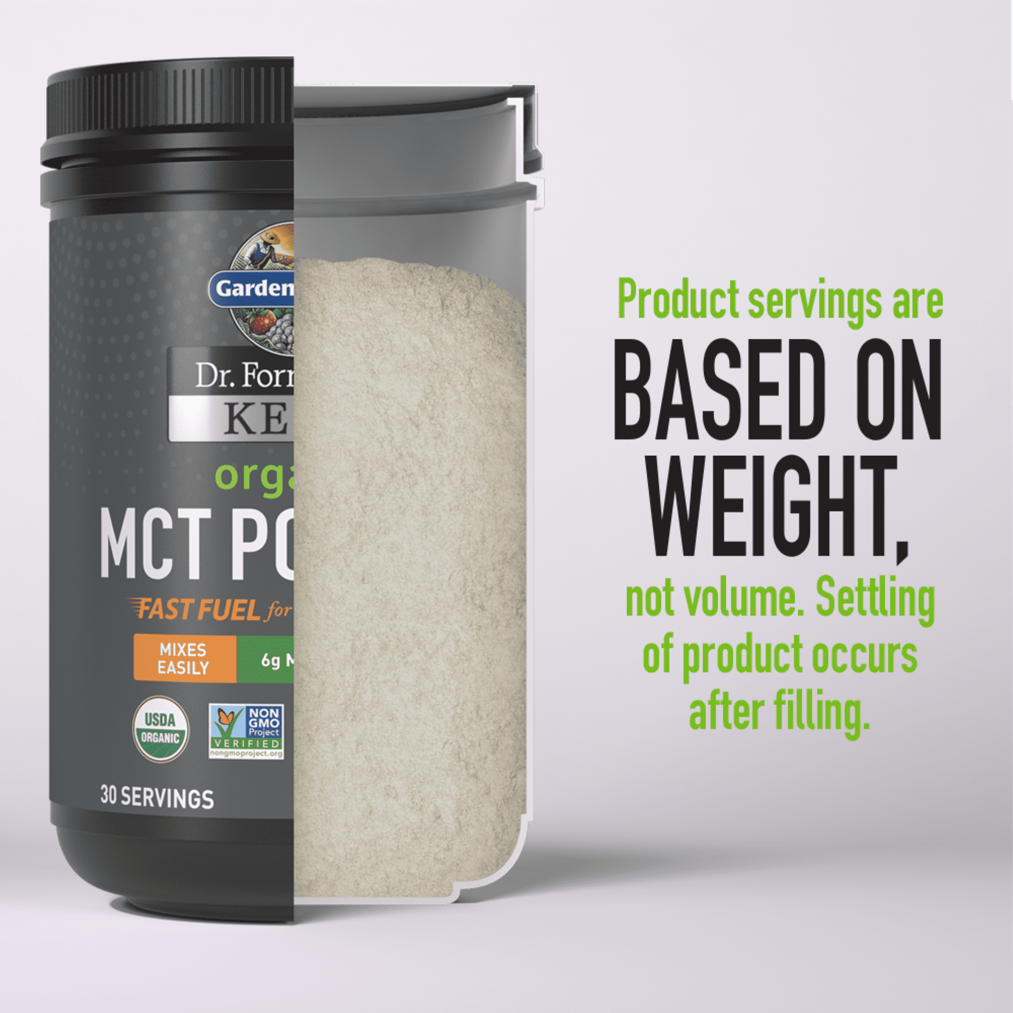 Garden of Life Dr. Formulated 30ct, Keto MCT Powder Jar, Organic