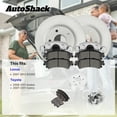 thumbnail image 3 of AutoShack Rear Solid Coated Brake Rotors + Ceramic Pads + Calipers 8-PC Brake Kit Replacement for 2007-2011 Toyota Camry 2007-2012 Lexus ES350 2008-2011 Toyota Avalon ArmorStop 11.06" (281 mm), 3 of 5