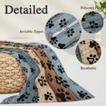 thumbnail image 4 of Gray Blue Paws Long Body Pillow Cover 20x60 Inch, Farmhouse Vintage Modern Blue Brown Wood Decorative Pillowcase with Zipper, Microfiber Pillow Protector, Soft Breathable Long Pillowcases for Women, 4 of 9