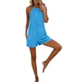thumbnail image 6 of Gfyviroh Women's Halter Rompers Summer Sleeveless Pleated Dressy Casual Jumpsuits Lightweight Cute Short Jumpsuits, 6 of 9